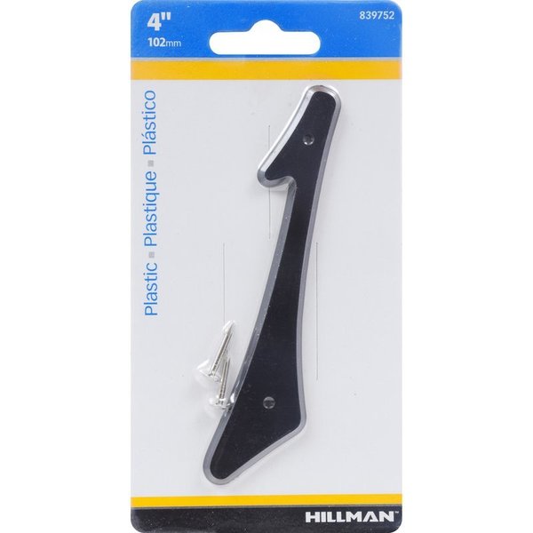 Hillman 4 in. Black Plastic Nail-On Number 1 1 pc, 10PK 839752